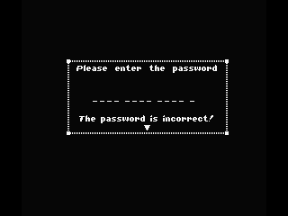 Password entry screen in the new English patch for Malaya's Treasure