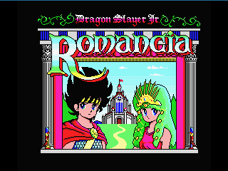 Title screen in the new English patch for Romancia MSX2