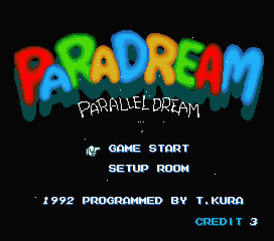 Title screen for the original Japanese version of PaRaDream