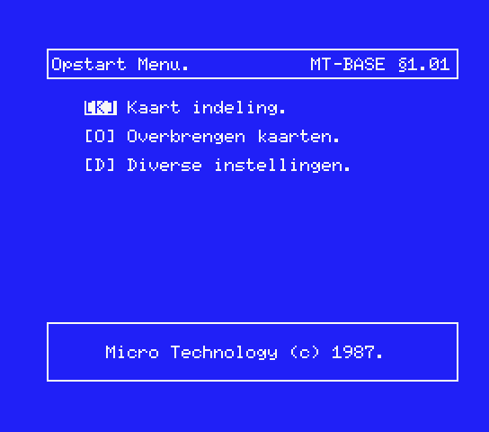 Screen of the original Dutch version of MT-Base Screen of the original Dutch version of MT-Base