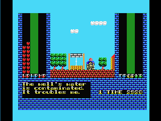 Conversation at the well for the new English patch for Romancia MSX1 Conversation at the well for the new English patch for Romancia MSX1