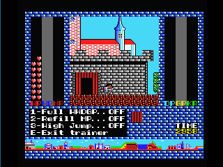 Screenshot of the cheat options in the new English patch for Romancia MSX2 Screenshot of the cheat options in the new English patch for Romancia MSX2